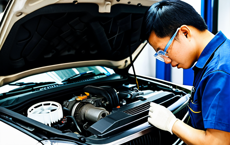 **

"A skilled Vietnamese mechanic in a clean, well-lit auto repair shop, wearing appropriate work clothes and safety glasses, carefully inspecting an engine part.  Tools are neatly organized in the background.  Focus on precision and attention to detail. Safe for work, professional, appropriate content, fully clothed, modest, perfect anatomy, correct proportions, natural pose, high resolution."

**